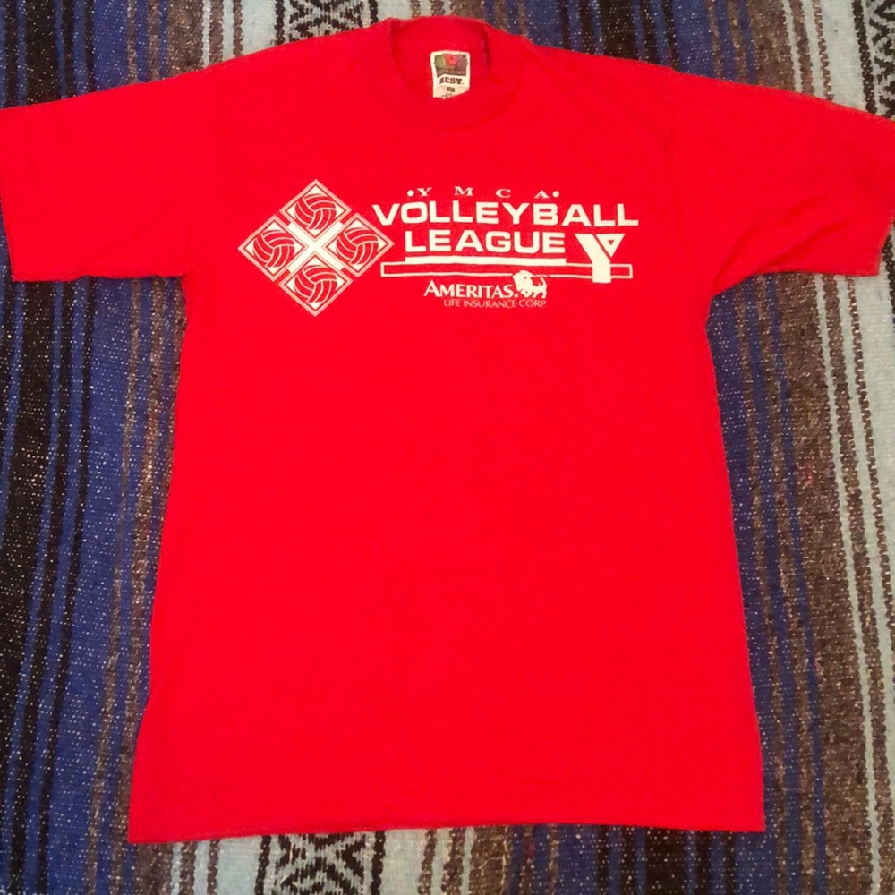 Vintage 90s Random Single Stitch Volleyball Tee Shirt